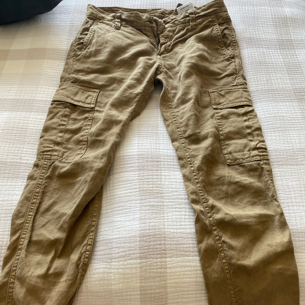 Closed Italian tan  linen cargo pants